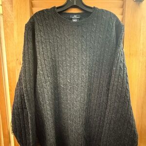 Men's Brooks Brothers 100% Lambswool Green Sweater Cable Knit, Size: L, EUC